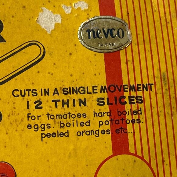 Nevco Japan Handy Slicer Original Packaging 12 Slices All Metal Movie Prop - Picture 6 of 8